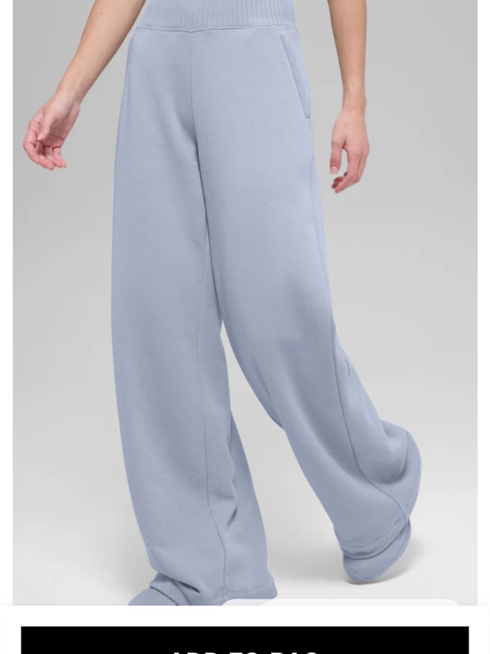 ALO Yoga Wide-Leg Knit Pants in Pale Blue